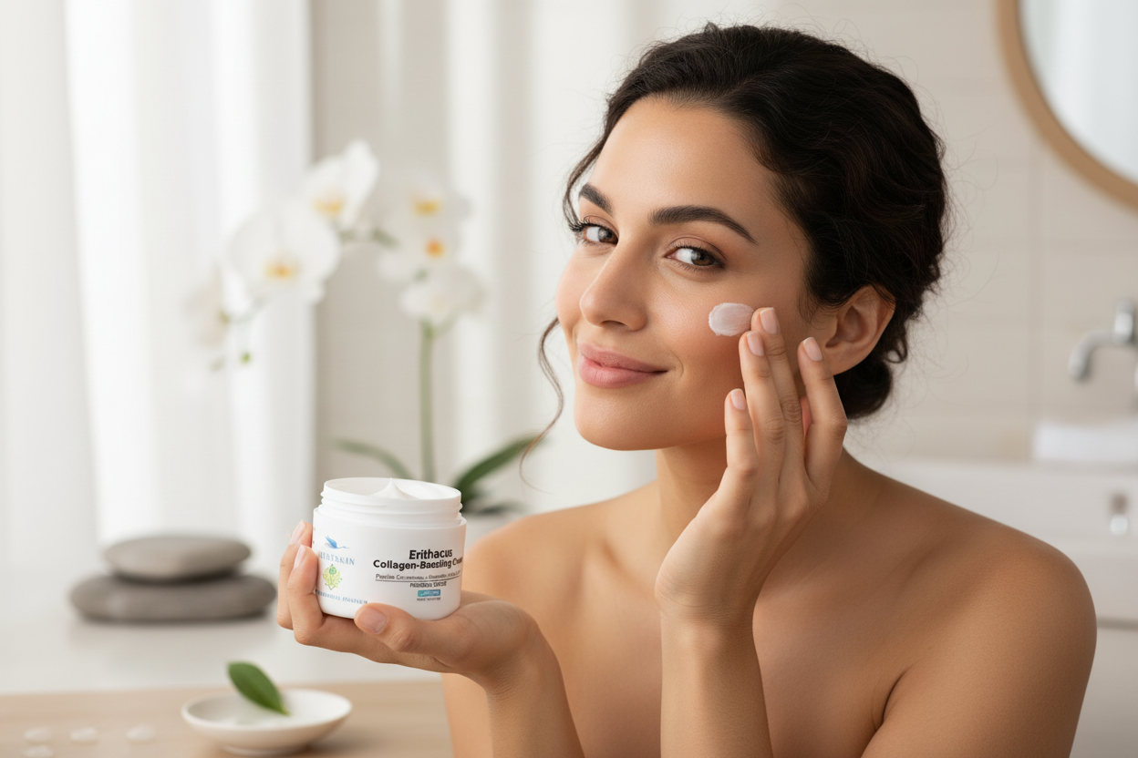 Erithacus Collagen-Boosting Cream with hyaluronic acid lifestyle