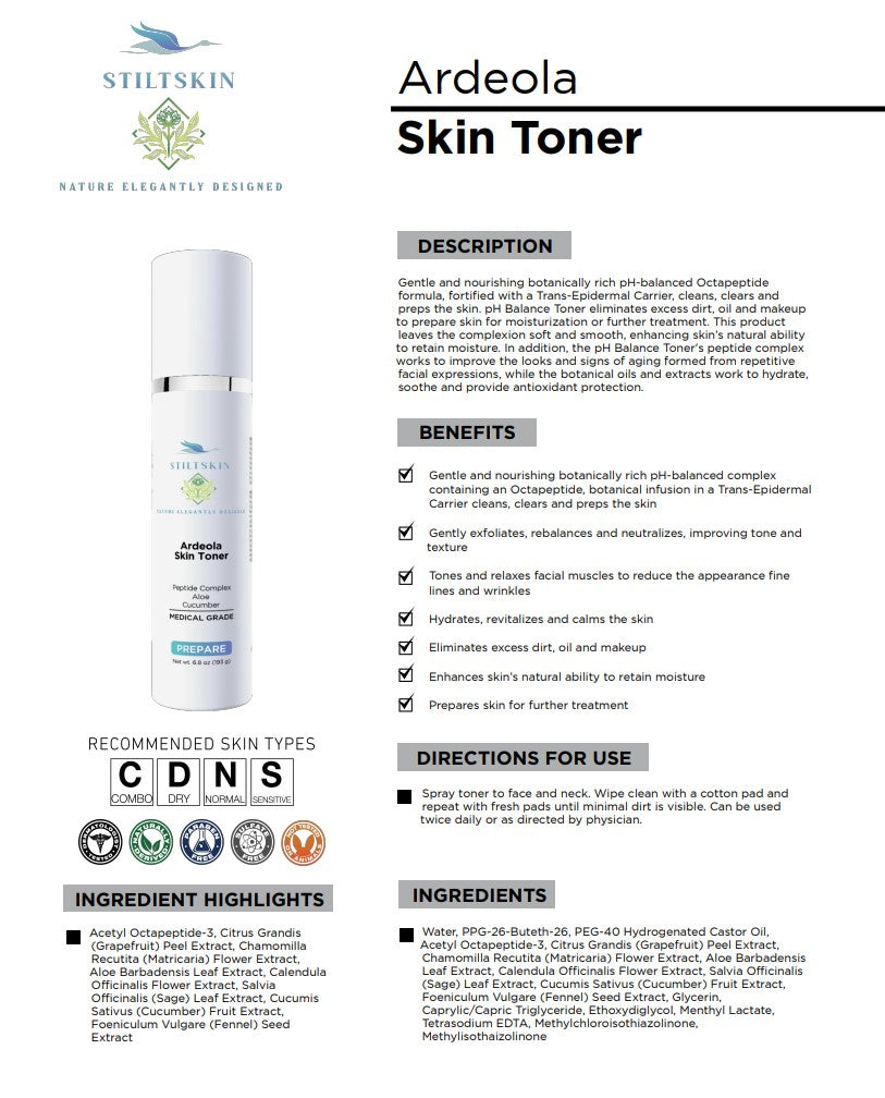 Ardeola Skin Toner - pH-Balanced Octapeptide Formula