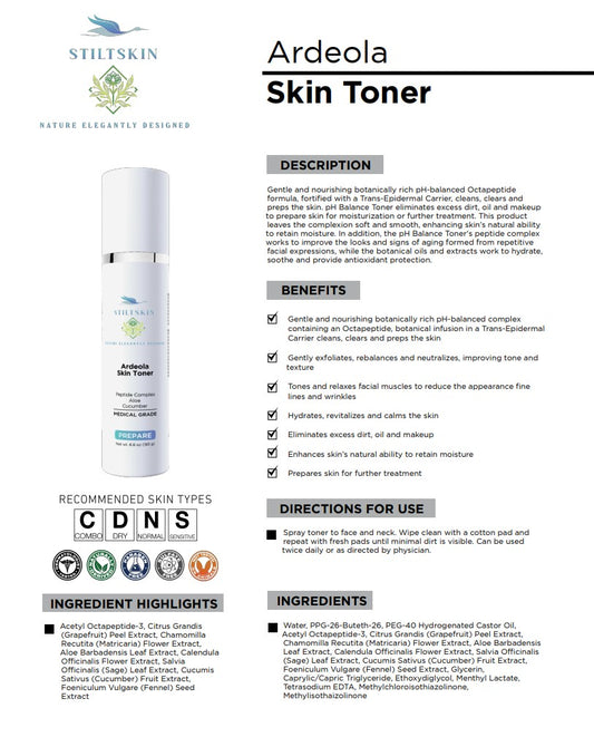 Ardeola Skin Toner - pH-Balanced Octapeptide Formula